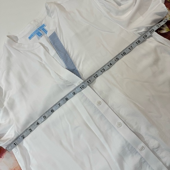 Draper James Bow Sleeve Button Up Top White  Size 8 - Picture 10 of 12